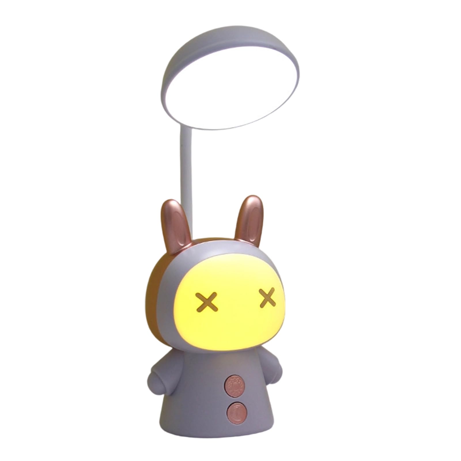 Hsioluted Grey Portable Cartoon Led Night Light Usb Charging Desk Lamp Adjustable Bedside Led Night Light For Children Study Usb Rechargeable Dimmable Study Table Lamps