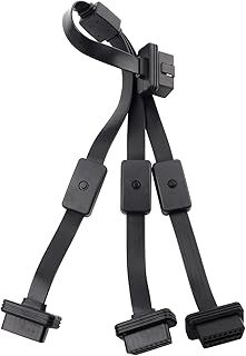 Cabo de extensão OBD2, conector adaptador de cabo de extensão OBD2 de 16 pinos 1 macho para 3 fêmeas com interruptor ON/OFF