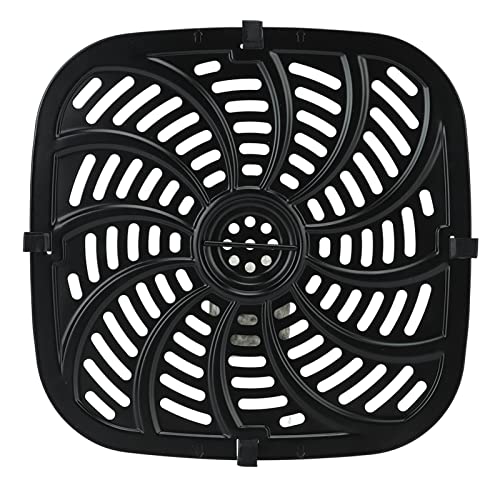 Buachois Bandeja de reemplazo para freidora, accesorio para freidora de 8qt, parrilla antiadherente, placa crujiente con agarre de goma, material de hierro, diseño perforado para c