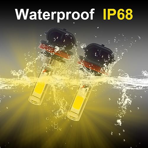 CALAIS Extremely Bright H11 LED Fog lights 2000 lumens High Power COB Chips LED H11 3000K Yellow LED Fog Lights Lamp Bulbs Replacement (Set of 2)