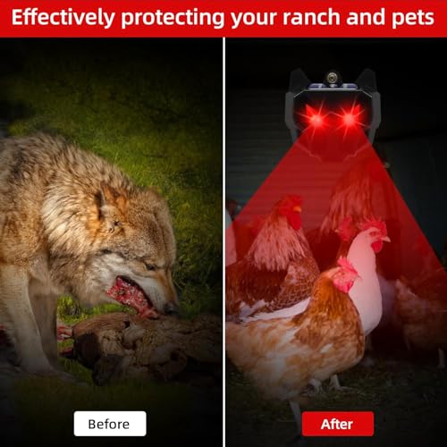 4 Pack Solar Nocturnal Animal Repeller Outdoor,Coyote Deterrent,Deer Repellent Devices,Predator Eyes Animal Deterrent Effective Guard Red Predator Lights for Chicken Coop Raccoon Skunk Fox Yard Farm