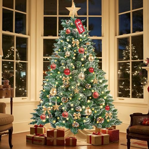 Soontrans Pre-lit Weihnachtsbaum mit Beleuchtung Winterzauber...