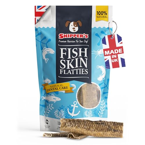 SKIPPERS Fish Skin Flatties Dog Chews Regular 200g Air-Dried High Protein