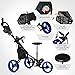 DORTALA Golf Push Pull Cart, Lightweight 3 Wheels Golf Push Cart, Golf Trolley W/Storage Bag & Foot Brake, 4 Height Positon Handle, Quick Open Golf Push Cart, Blue