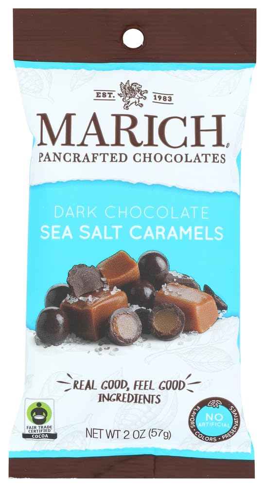 MarichDark Chocolate Salted Caramels 2.1 Ounce Bag (Pack of 12)Fair Trade CertifiedFair Trade CertifiedFair Trade Certified