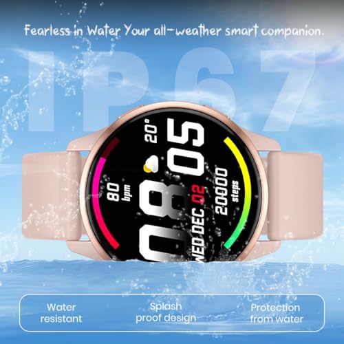 Image of PunnkFunnk Active 2 Smartwatch with 1.39 inch HD Round Display, Bluetooth Calling, Heart Rate & SPO₂ Monitor, 100+ Sports Modes, IP67, Long Battery Life for Men & Women (Pink)