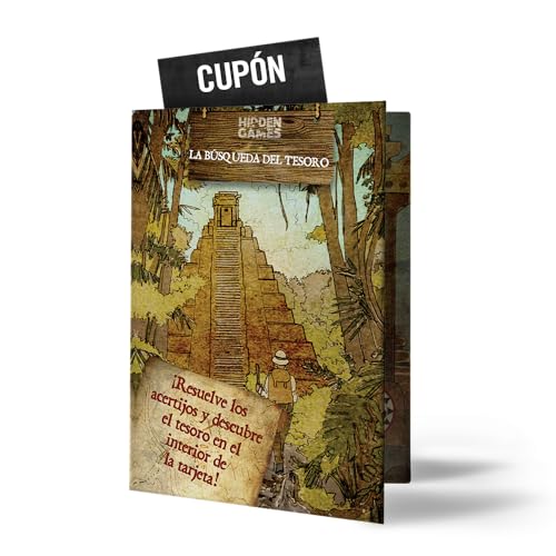 Hidden Games - Búsqueda del Tesoro - Tarjeta Rompecabezas Española, Escape Room, Felicitación y Regalo de Dinero