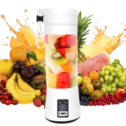 Monemey Tragbarer Mixer für Smoothie 380ml, Wiederaufladbarer Mini-Mixer für Früchte, Shakes und Smoothies, 10 Klingen aus Edelstahl, Ideal für Reisen und Küche Monemey Tragbarer Mixer für Smoothie 380ml, Wiederaufladbarer Mini-Mixer für Früchte, Shakes und Smoothies, 10 Klingen aus Edelstahl, Ideal für Reisen und Küche
