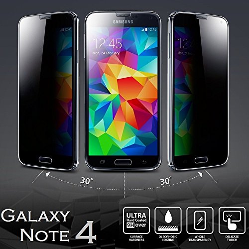 Josi Minea Privacy Tempered Glass LCD Anti-Spy Screen Protector Film Screen Guard Cover Shield for Samsung Galaxy Note 4 / Note IV / N910