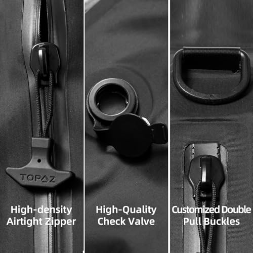 Image of BAGAIL TPU Vacuum Bag for Travel, Reusable Compression Bag with IPX8 Waterproof Zipper, Save Space for Suitcase, Backpack and Carry on (Jet Black, Large, With Pump)