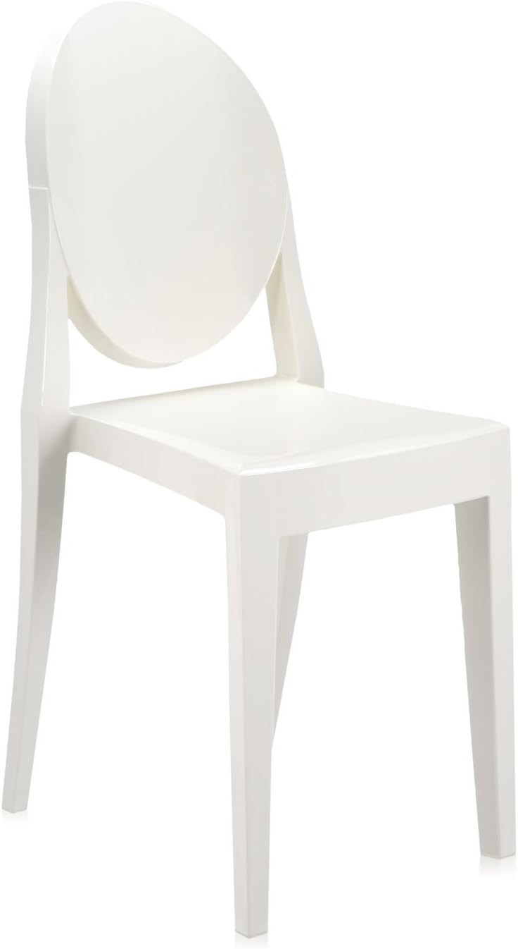 Kartell Victoria Ghost Chair by Philippe Starck, Matte Glossy White