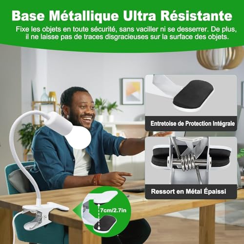 Douille ampoule E27 avec interrupteur et col de cygne orientable