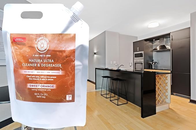 Natura Ultra™, Multi-Surface Cleaner & Degreaser (Refill Bag 2L) - Eco-Friendly & Non- Toxic Cleaner & Degreaser to Clean & Remove Grease and Grime,