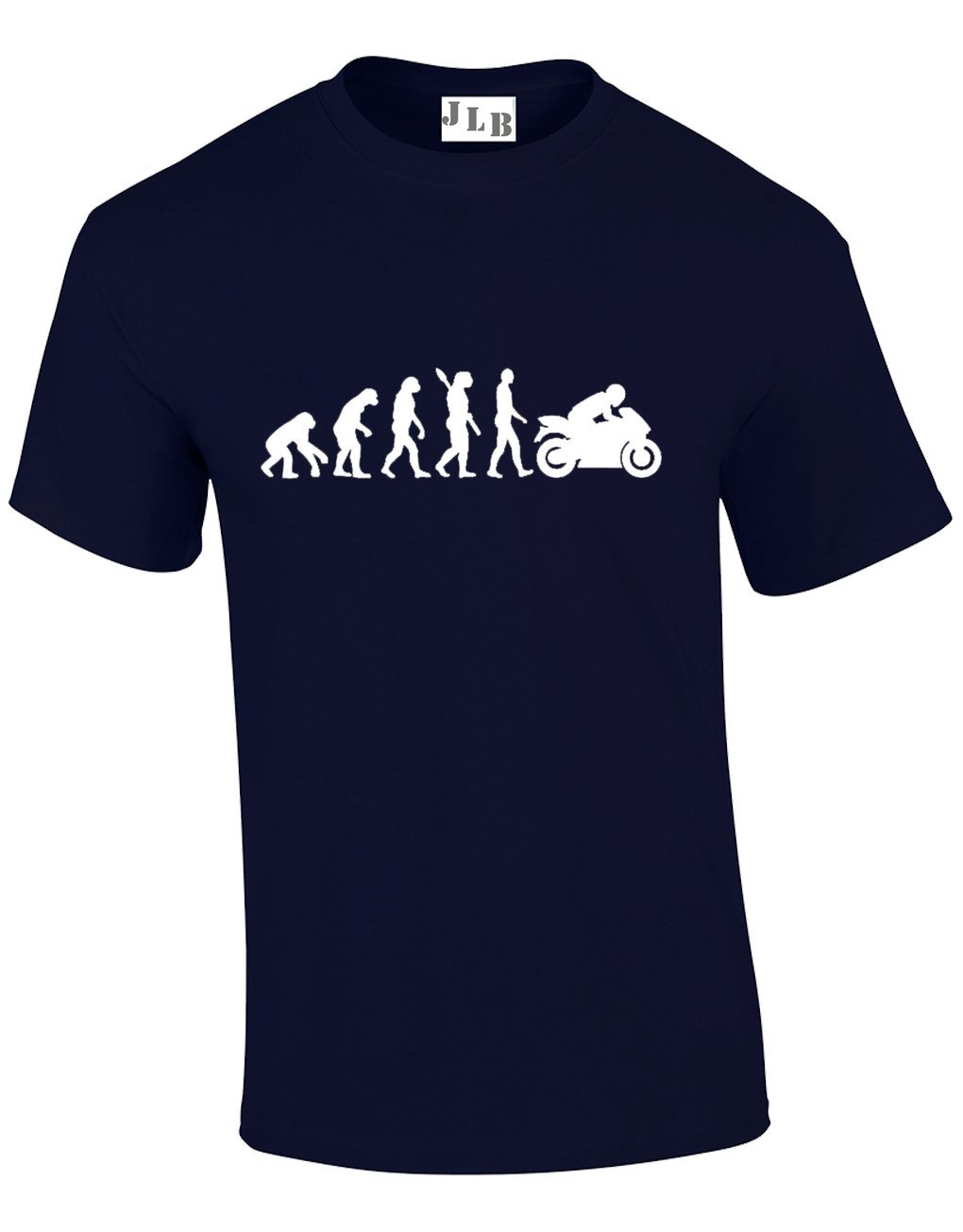 Jlb Print Men's Navy Evolution Of The Motorbike Funny Cool Premium Quality Regular Fit T-Shirt Top For And Teens