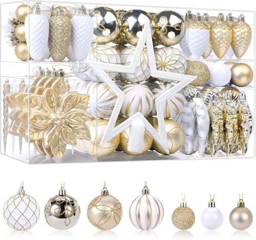 SHareconn 106PCS Christmas Balls Ornaments Set, Colorful...