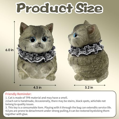 Image of Big Hand Painted Cat Squishy Toys,Large Cute Ultra Soft Kitty Squeeze Fidget Toys for Stress Relief ,Kawaii Squishies Sticky Animal Toys for Adults Kids,Decompression Sensory Balls Toys (PZHB)