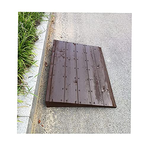 CAZARU Tragbare Bordsteinrampe aus Holz, 50 x 48 x 8 cm, belastbar bis 300...