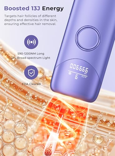 Image of Ubroo Laser Hair Removal with 5℃ Ice Cooling,Hand-held Hair Removal Device IPL Hair Removal for Women and Men,Reduce Hair Regrowth,Full Body Use for Legs,Bikini,Armpits(Purple)