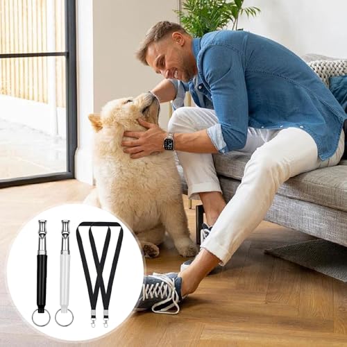 2 Stück Hundepfeife Rütter Rückruf für Hochfrequenz Lautlos Hundepfeifen Hund Dog für Hundetraining Whistle Adjustable Bellen Gegen,Hilfsmittel Pfeife Hund Rückruf Hunde Hundeklicker Lanyard