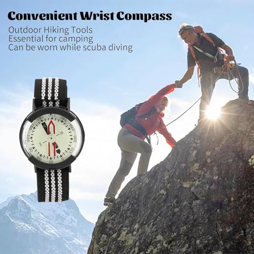 Reloj brújula ZJchao con esfera luminosa y correa ajustable para buceo, camping y senderismo miniatura 2