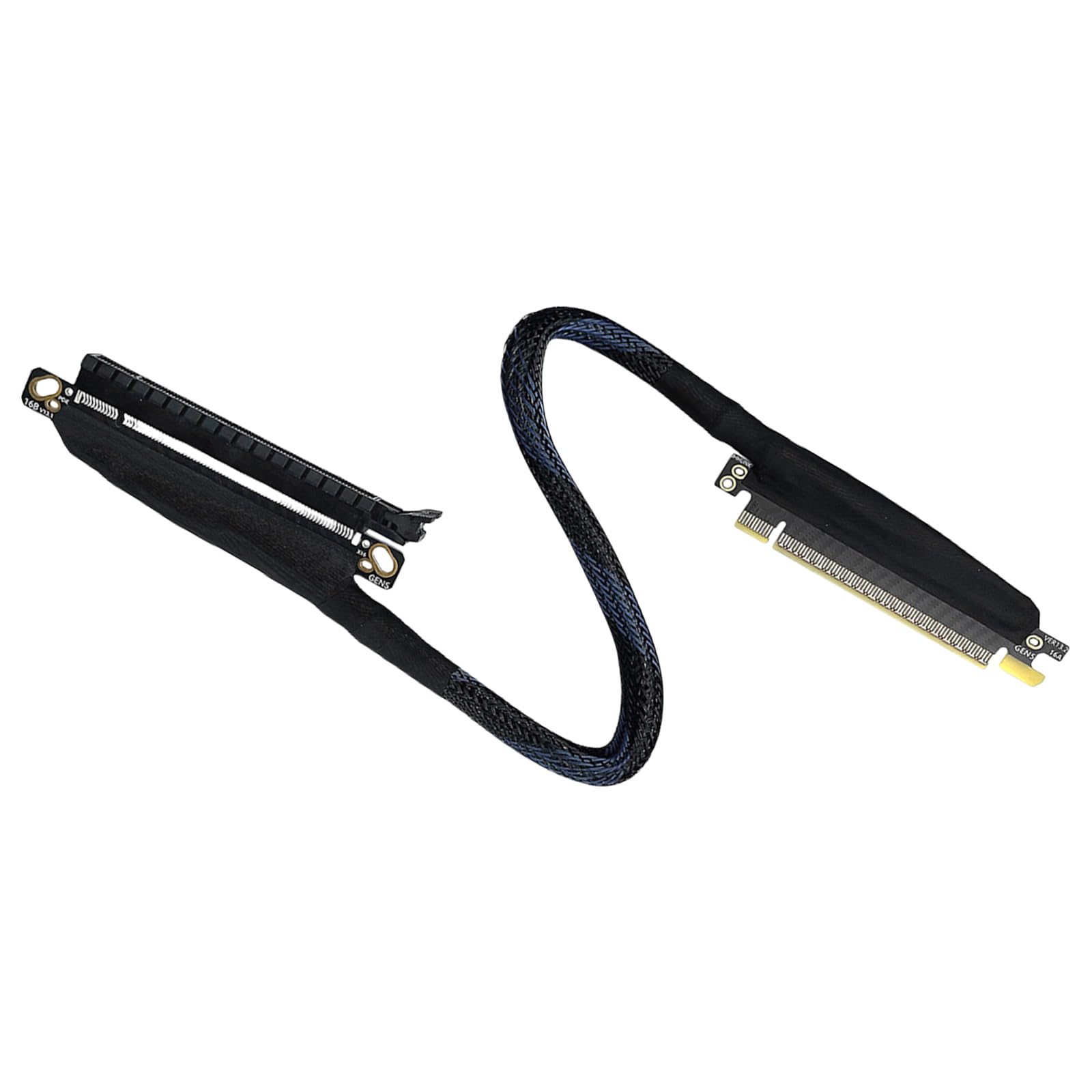 Jazuaiao Angles Orientation PCIe5.0 X16 Graphics Card Extender Reinforced Braide Cable 180 Degree Flexible Routing Solution