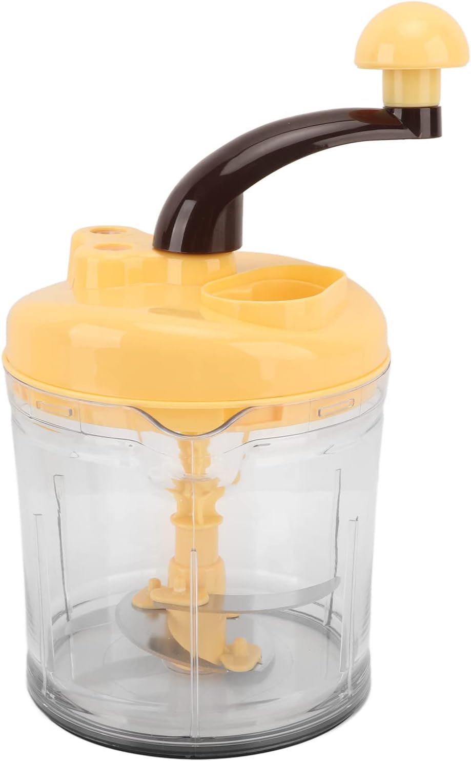 Hand Crank Food Chopper, Multifunction Salad Spinner, 3 Gear Vegetable Chopper for Meat Beans Garlic, Large Capacity Kitchen Tool with Stainless Steel Blades, Includes Egg Beater a