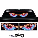 2PCS Dynamic Big Devil Eyes Light for Cars, （4.7 in×12 in Colorful Eye Lamp, Vehicle Ambient Lights Matrix Panel Light Warning Strobe Lights