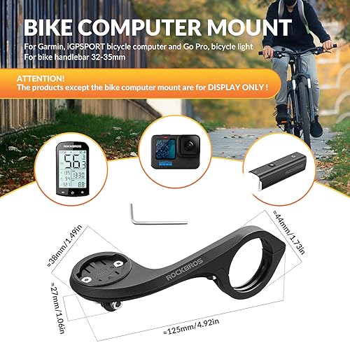 ROCKBROS Bike Computer Mount GPS Mount Compatible with Garmin, iGPSPORT for Bike Handlebar 25.4-31.8mm Road MTB Bike Accessories - Image 3