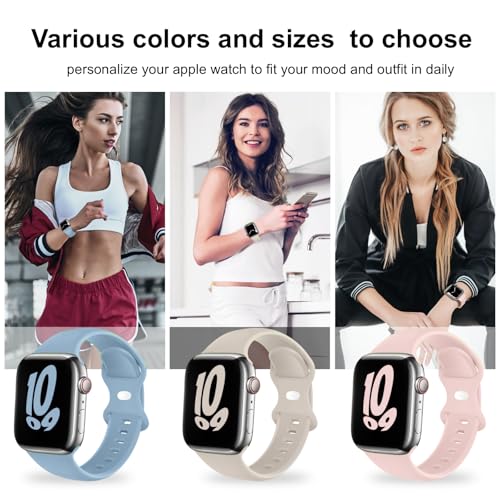 Image of (6 Packs) Sport Bands Compatible with Apple Watch Band 38mm 40mm 41mm 42mm 44mm 45mm 46mm 49mm Silicone iWatch Band Ultra 3 2 1 SE Series 11 10 9 8 7 6 5 4 3 2 1 Women Men