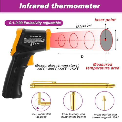 Image of Dunzy 11 Pcs Ghost Hunting Equipment Kit Include Ghost Radio, Electromagnetic Paranormal Radiation Detector, EVP Recorder, UV Flashlight 2 LED Light up Cat Balls Etc(Emf Meter)