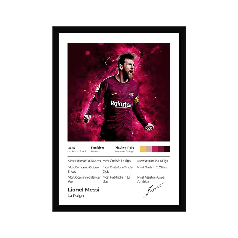 Image of CodersParadise Elite Playmaker Football Poster Frame | Premium A4 Framed Wall Art for Bedroom, Office & Gaming Setup | Dynamic Soccer Legend-Inspired Decor for Fans & Collectors