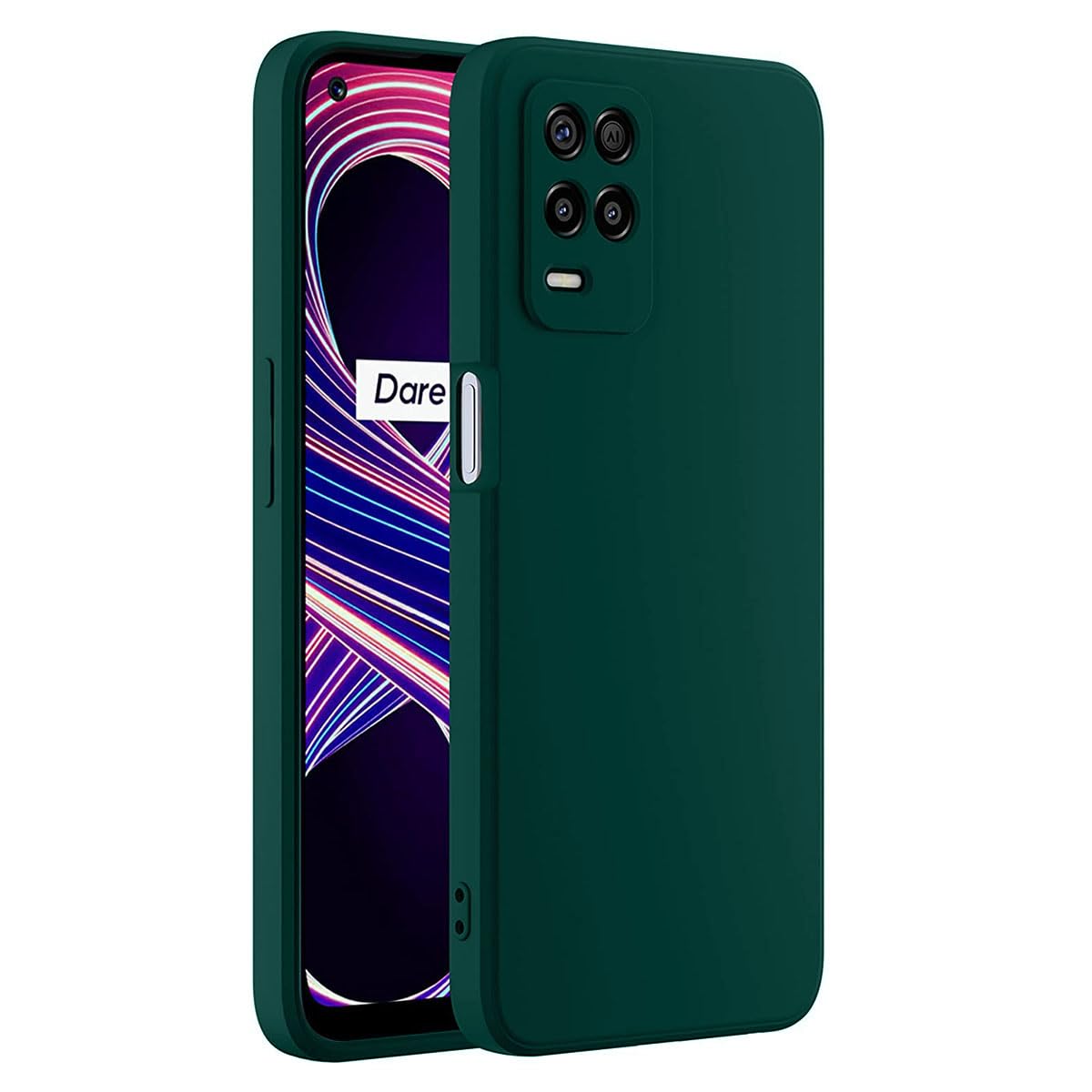 LIRAMARK Silicone Soft Back Cover Case for Realme 9 5G / 8 5G / 8s 5g / Narzo 30 5G (Silicone Green)