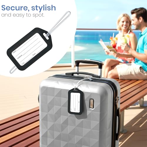 Image of Storite Pack of 6 Luggage Tags, Smart Tag for Travel suitcases (Black) | Travel Bags Tags for Easily Identification of Bags