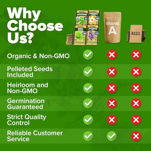 Image of HOME GROWN Organic Herb Seeds Variety Pack - Non GMO, Heirloom 2,500+ High-Germinating Heirloom Seeds for Planting Indoor Outdoor Spring Herb Garden Hydroponics Garden Seeds, Basil Cilantro & More