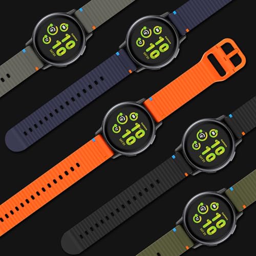 Silicone Bands Compatible with Garmin Vivoactive 6/5 Watch Band/Garmin Venu/Sq Women Men, Soft Wave Rubber Strap for Forerunner 165/55/245/652 Quick Release Wristband with Decorative Woven Line - image 7