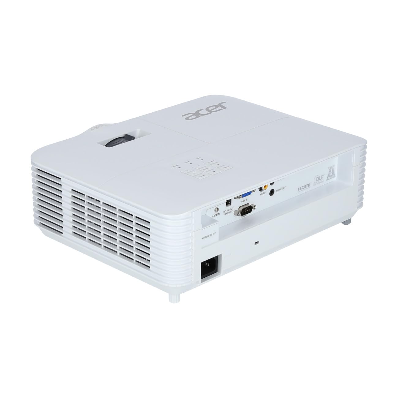 Acer H5386BDi DLP Beamer (HD Ready (1.280 x 720 Pixel) 5.000 ANSI Lumen, 20.000:1 Kontrast, 3D, Keystone, 1x 3 Watt Lautsprecher, HDMI (HDCP)) Weiß, Home Cinema