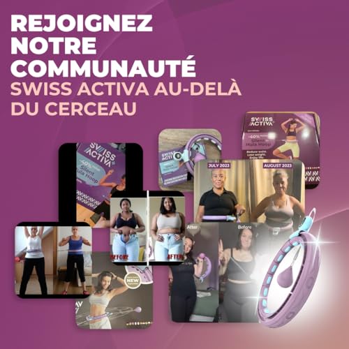 Swiss Activa+ S4.S PURPLE BLUE Quiet Weighted Hula Hoop For Adults With Weight Ball -60-112Cm- Hula Hoop With Weight Ball - Infinity Hoop - Fitness Hula Hoops - Exercise Hoop With Ball - Smart Weighted Hula Hoop thumb #7