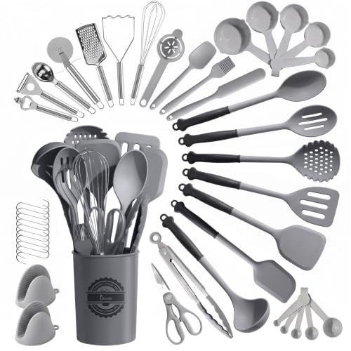 Kikcoin 43 PCS Silicone Kitchen Utensils Set...