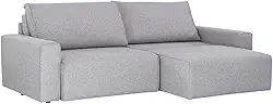Sofá 4 Lugares Retrátil Herval Adapt, Linho Bege Acinzentado, 256 cm