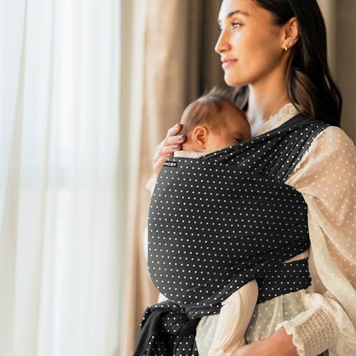 Image of Moby Baby Wrap Carrier Classic for Newborns to Toddlers (8-33lbs), Infant Sling Carrier, Lightweight & Hands Free Design, Adjustable for All Body Types (Midnight Speckle)