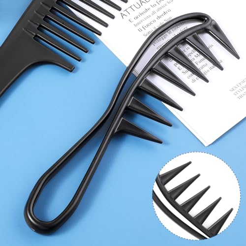 Wy Lighting Level 562921_1_FMWNR8NG Wide Tooth Comb 2 Pcs Curly Knotted Wavy Thick Thin Hair Care Massage Scalp Women Detangling Shower Wig Wet Brushing Large Smooth Grip Handle Detangle Plastic Pick Row Stylist Styling Tool Appliances thumb #7