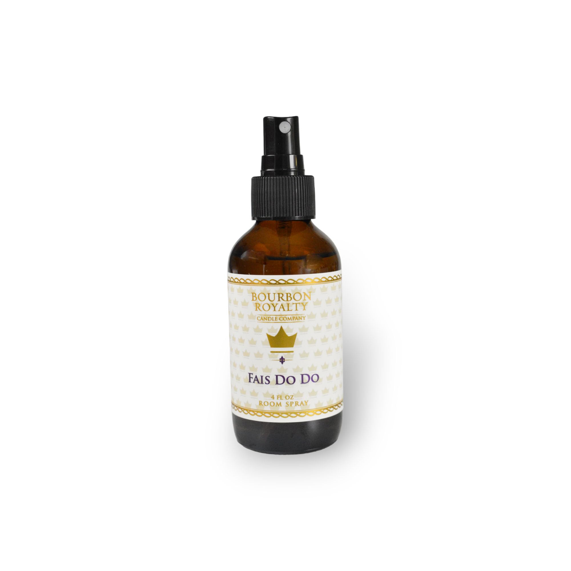 Bourbon Royalty Spritz 4 Ounce Glass Bottle Scented Fragrance Room Mist Spray Air Freshener, Fais Do Do