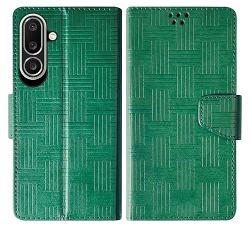 Image of SBMS Flip Cover for Samsung Galaxy M56 5G 6.7 Inch Back Cover Case with Magnatic Closure | Inbuilt Stand | Card & Money Pocket (Mat Green)