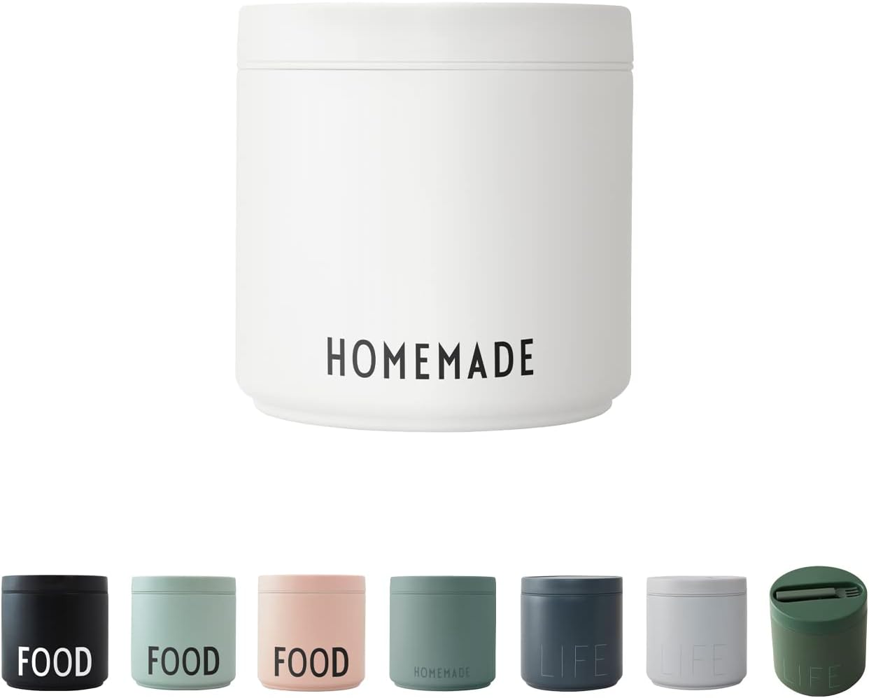 Design Letters Recipiente de comida aislado con cuchara y tenedor  Termo para comida caliente tapa sin fugas  Tarro de alimentos aislado de boca