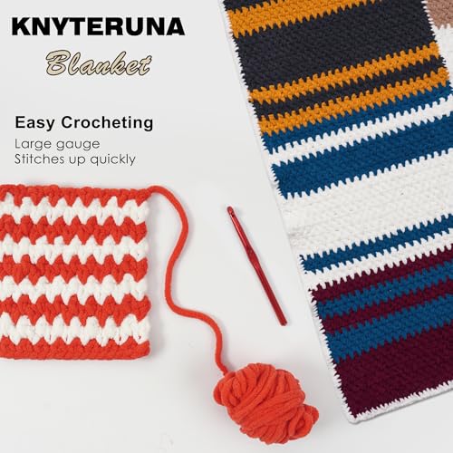Image of #6 Super Bulky Blanket Yarn for Crocheting - 4 Skeins(Each 10.5oz /300g, 220yds /201m), Chunky Chenille Thick Plush Big Soft Yarn for Crocheting Knitting Blankets, Solar Orange