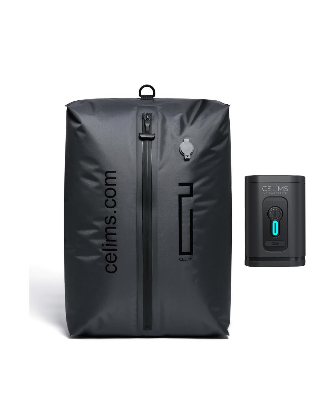 CELIMS - Bolsa de Compresión al Vacío 48x33x15cm con Bomba | Bolsa al Vacío | 25L | Impermeable y Reutilizable | Ahorra Espacio para Maleta | Ideal para Maleta, Viajes y Hogar | Negro