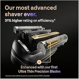 Braun Series 9 PRO+ Electric Razor for Men, Electric Foil Shaver, with Precision Trimmer, Pro SensoAdapt, 6in1 SmartCare Center, Travel PowerCase, 9677CC, Silver