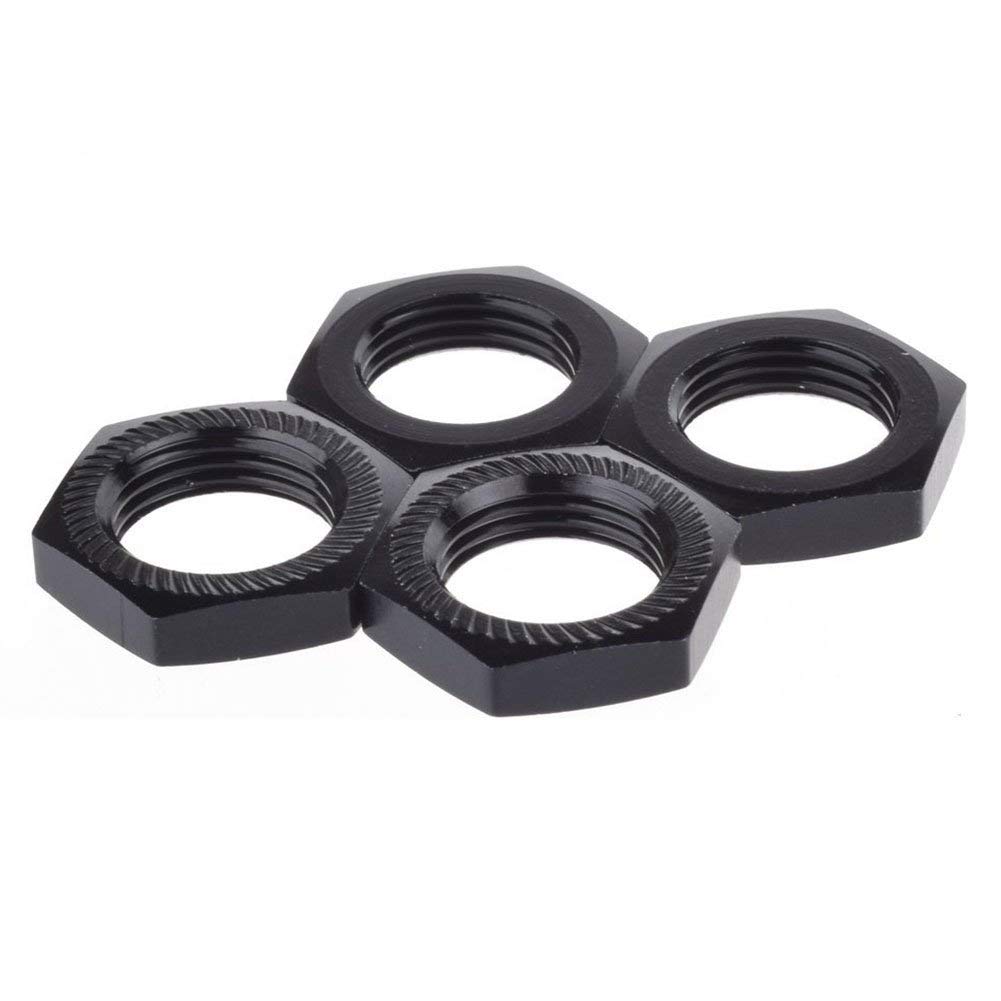 KEEDA 4PCS M17 17mm Aluminum Alloy RC Wheel Hex Hub Nut Thread 1.0mm for 1/8 RC Model Car HSP Redcat Himoto Parts(Black)