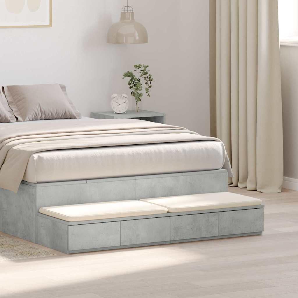 Table d'appoint en bois moderne gris béton pour un salon ou une chambre à coucher épurée
