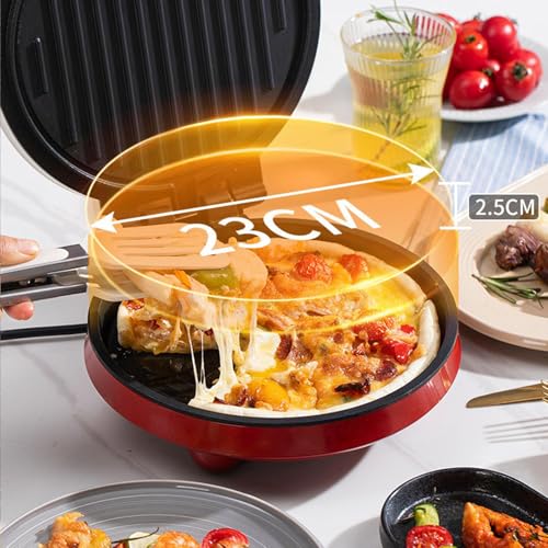 Elektryczny ekspres do pizzy, dwustronna patelnia grzewcza 1000 W, 4 w 1, do naleśników, omletów i innych, powierzchnia do gotowania 20 cm